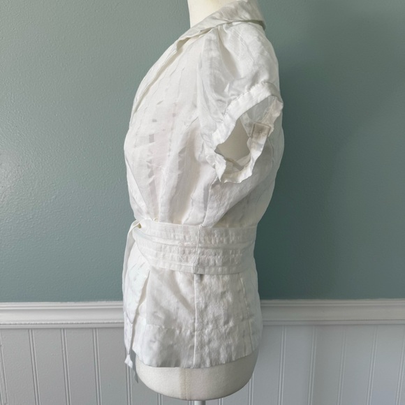 Lightweight linen button up Blouse Sz SP - Picture 8 of 10